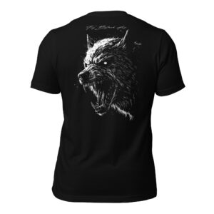 Camiseta Lobo Tatuaje Negra Unisex diseño exclusivo